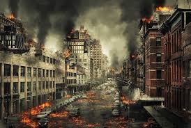 The burning of a city.